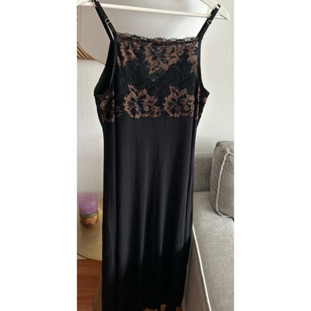 Y2K Black Lace Whimsigoth Maxi Dress Size L Dark Fairy